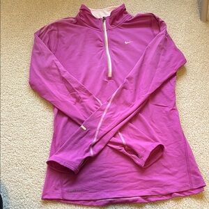 Nike Women's Pink Pullover Running - half zip